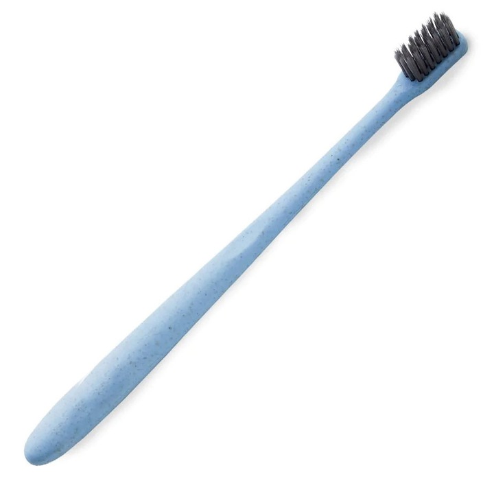 Zamo fogkefe, poliakril és bambusz szál, puha, kék színű