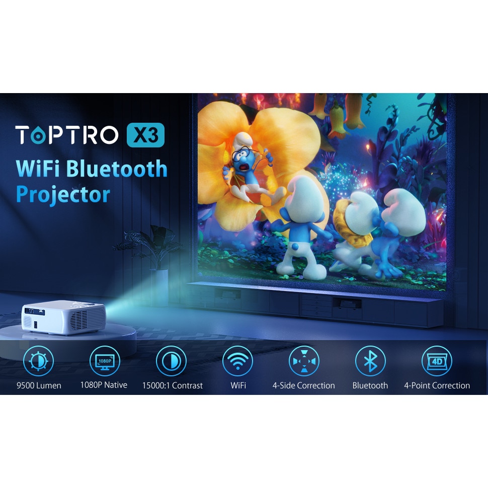 Videoproiector TOPTRO TR22 5G WiFi Bluetooth 460 ANSI lumeni