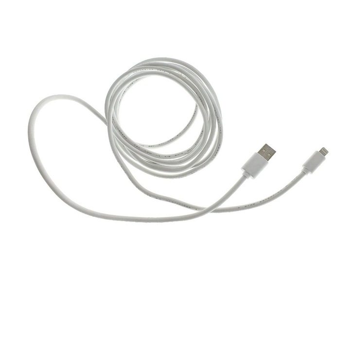 USB-kábel az Apple-lel kompatibilis 8 tűs csatlakozóhoz, gyorstöltés, 2,8 méter hosszú, fehér, TCL-BBL6983