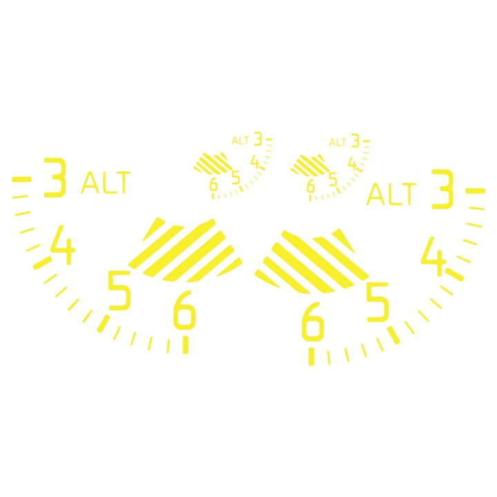 Set 4 stickere DUSTER Air, altimetru, galben