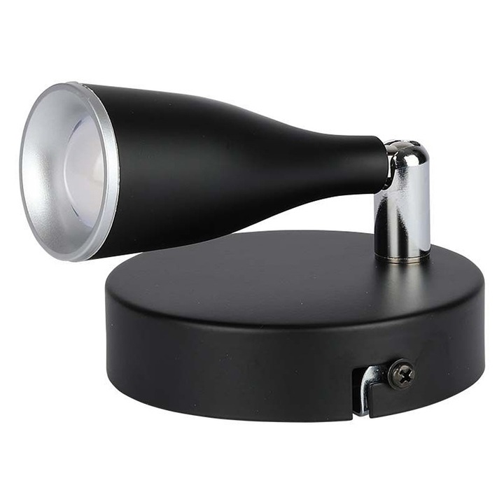 LED лампа за стенен монтаж 4.5W 4000K неутрално бяло - черно