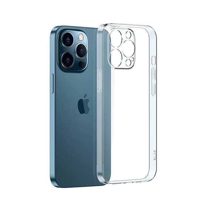 Husa transparenta cu protectie la camera pentru iPhone 13 Pro, PremiumCell, Camera Protection, Ultra Slim