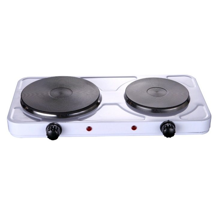Двоен електрически котлон Rosberg R51445ID, 2500 W, 5 степени, Бял