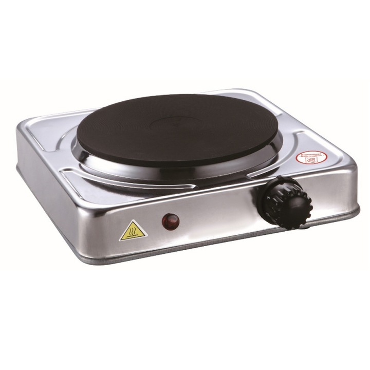 Elektromos főzőlap Rosberg R51445IS, 1500 W, termosztát, 185 mm, rozsdamentes acél