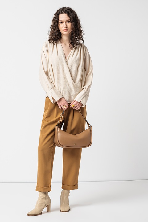 United Colors of Benetton, Bluza vaporoasa cu aspect petrecut, Alb murdar, M