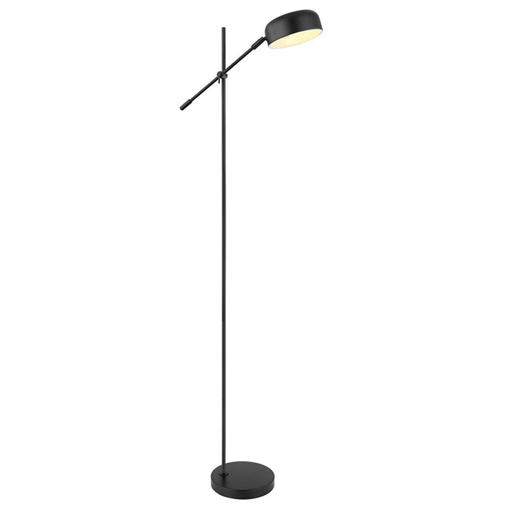 Lampadar metal negru, plastic satinat, reglabil, cablu 1,8m, comutator, LxLxH: 477x200x1350, excl 1xE14 40W 230V