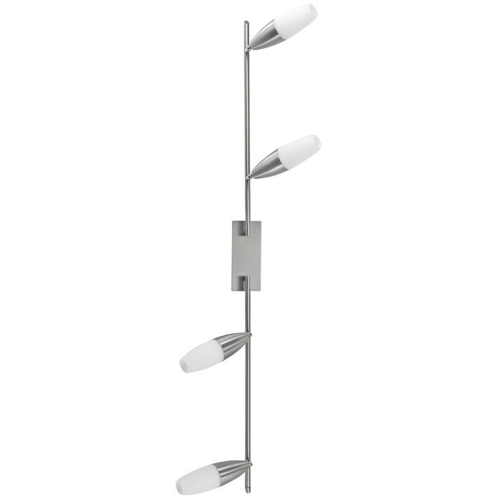 Plafoniera Eglo Inessa 36253, 4xE14, 4x9W, 111 cm, Sticla satinata, Nichel mat