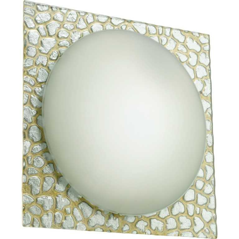 Plafoniera Eglo Onice 52269, E27, 60W, IP20, 29x29 cm, Sticla satinata, Alb/Auriu