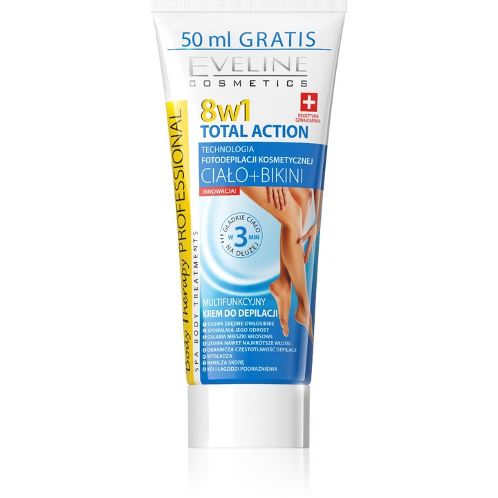 Crema depilatoare, Eveline, Total Action, Professional 8in1, 200ml