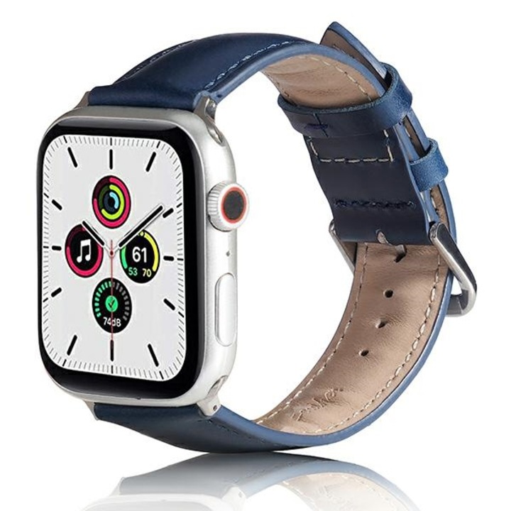 Каишка fixGuard Leather за Apple Watch 38 / 40 / 41mm, Blue