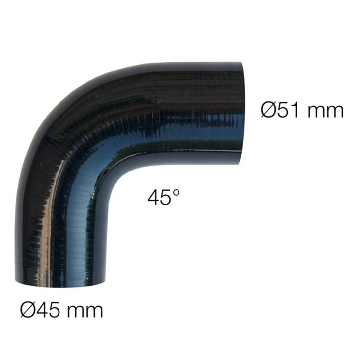 Cot silicon, Simoni Racing, 51-45 mm, 90 grade, Negru