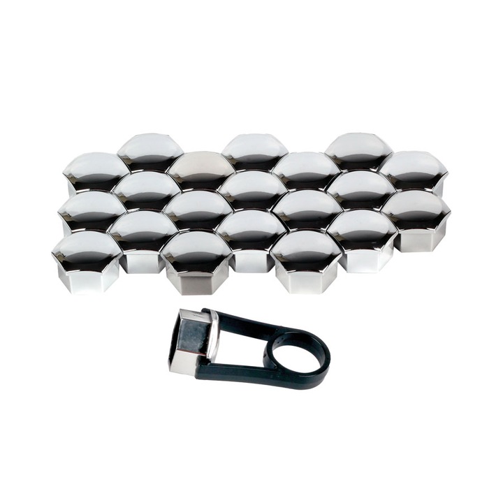 Króm csapos kupak készlet 19mm, 20 db, Versaco