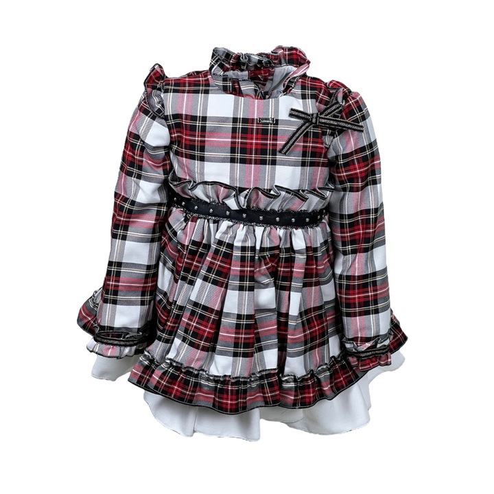 Rochie Boheme Jesusito carouri rosu-alb-negru 593, Multicolor