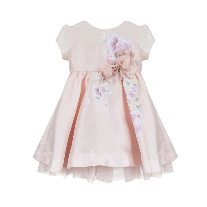 Rochie din matase roz pal 672, Roz pal