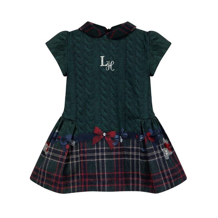 Rochie din bumbac 693, Verde inchis