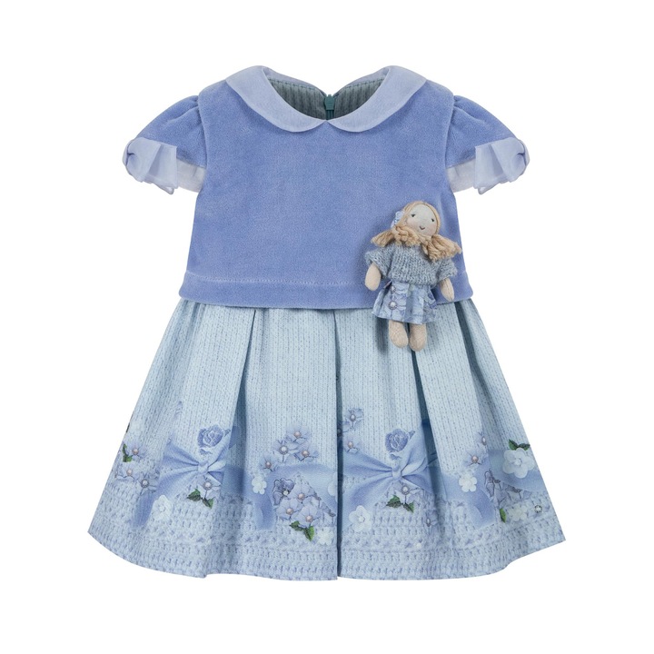 Rochie din matase albastru lavanda 699, Albastru lavanda