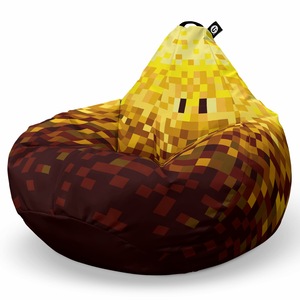 Fotoliu Updeco Puf Bean Bag tip para XL, impermeabil, indoor/outdoor, sac interior, cu maner, 100 x 85 x 65 cm, Minecraft Blaze