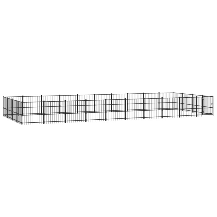 Padoc pentru caini de exterior vidaXL, 37,64 m², otel, 33.15 kg 3124632