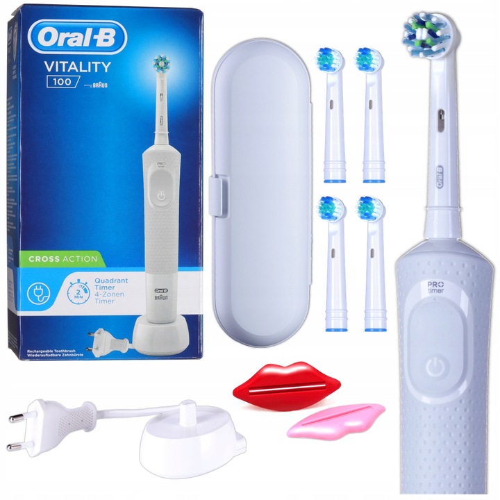 Електрическа четка за зъби, Oral-B, Vitality 100 Cross Action, бяла