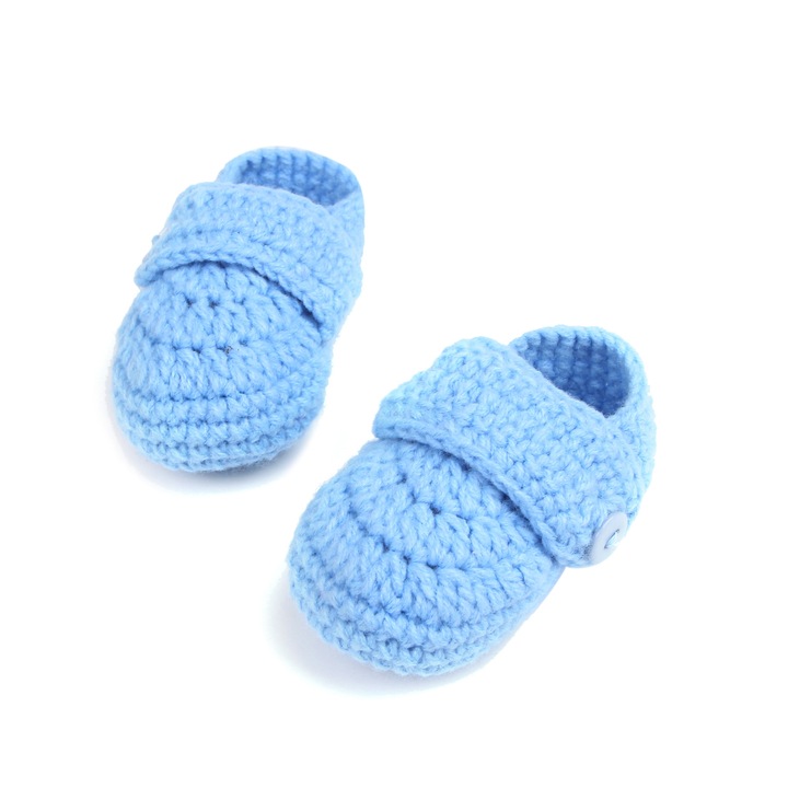 Papuci pentru bebelusi, GOGOU, 11-16EU, 1-18luni, Bumbac, Albastru