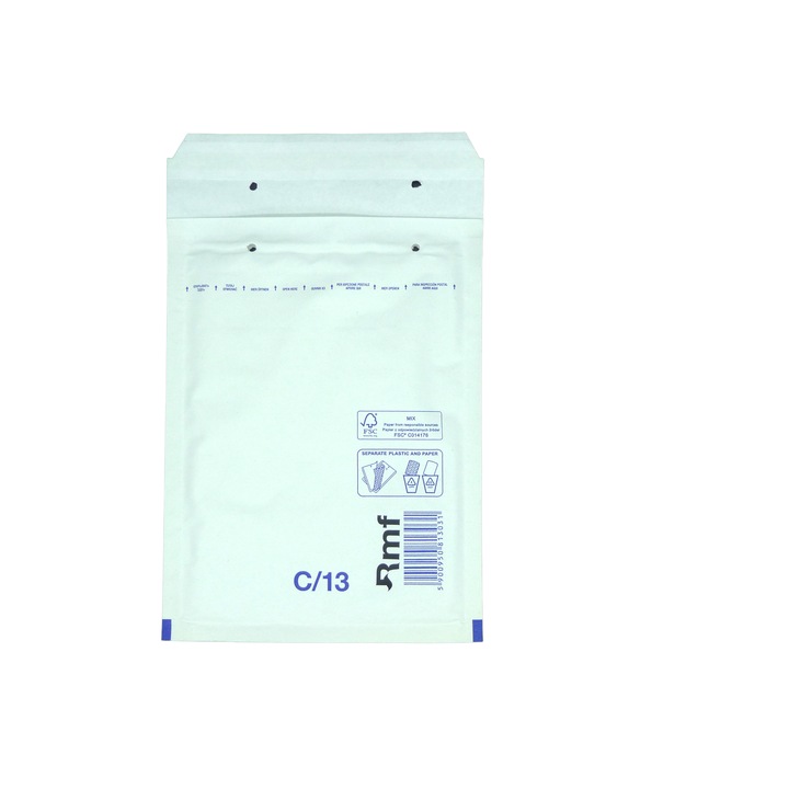 Set 500 bucati Plicuri cu Bule Antisoc C13 Albe, RMF, 170x225+50mm, Plic cu Lipire Autoadeziva
