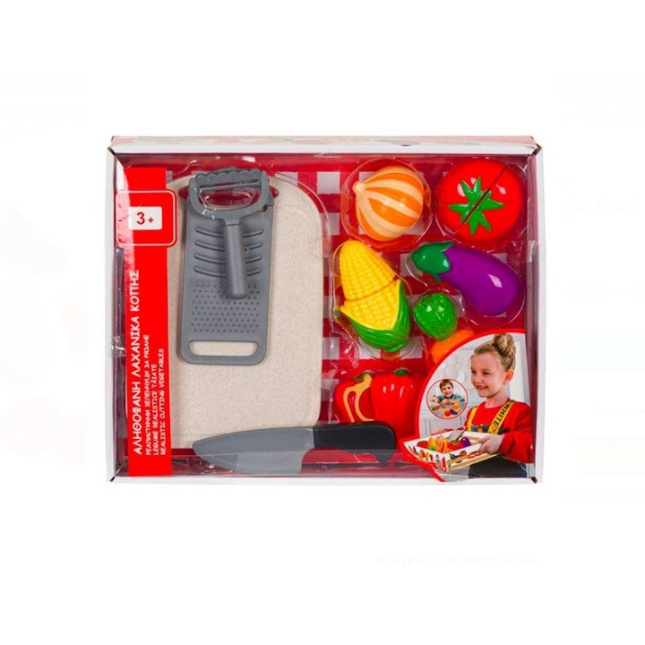 Set de bucatarie cu 6 legume de feliat EBA@ cu tocator, cutit, razatoare si curatator de coaja