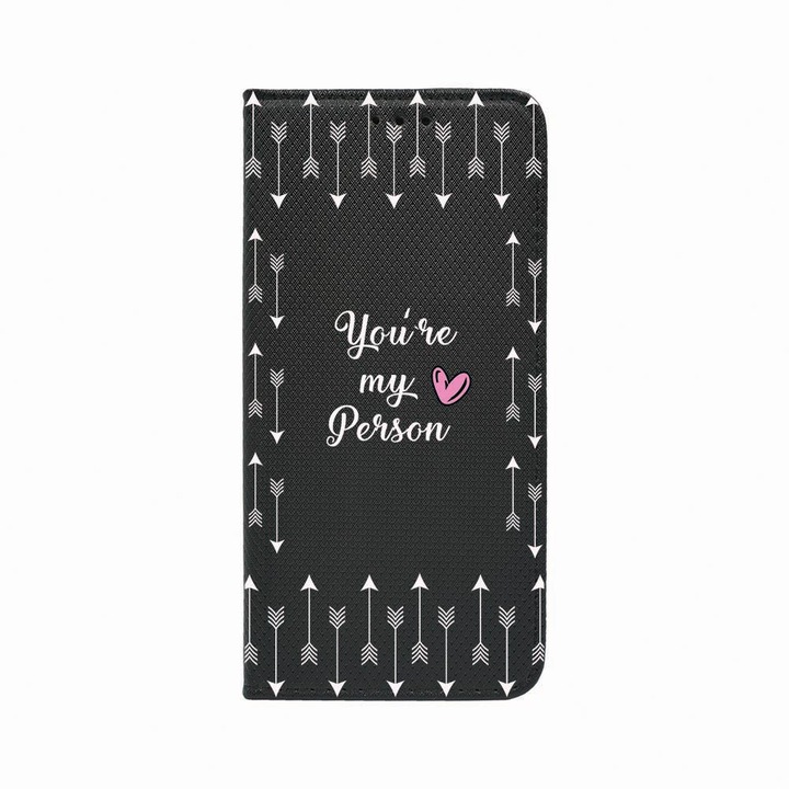 Калъф тип тефтер Unique за Oppo Reno 5 Lite / A94 4G / F19 Pro, My Person, Magnetic Flip Case, Black, FLb 3