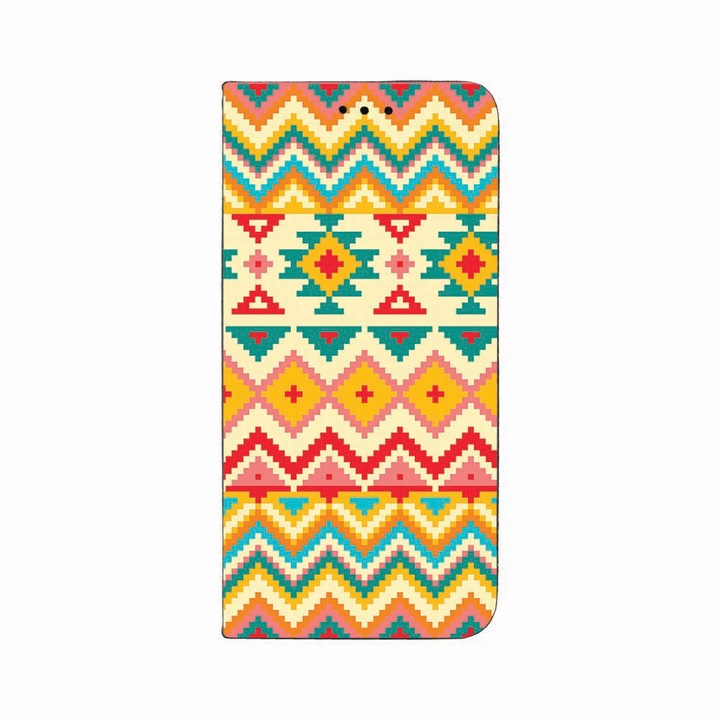 Калъф тип тефтер Unique за Oppo Reno 5 Lite / A94 4G / F19 Pro, Aztec, Magnetic Flip Case, Black, FLb 11