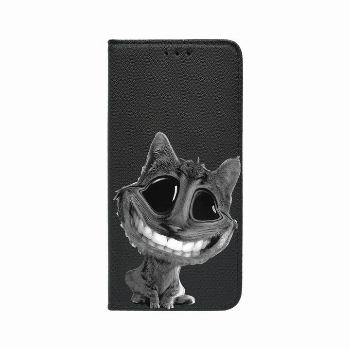 Калъф тип тефтер Unique за Oppo Reno 5 Lite / A94 4G / F19 Pro, Crazy Cat, Magnetic Flip Case, Black, FLb 20