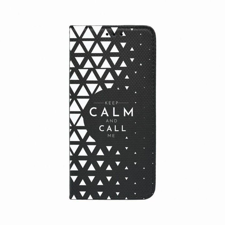 Калъф тип тефтер Unique за Oppo Reno 5 Lite / A94 4G / F19 Pro, Keep Calm, Magnetic Flip Case, Black, FLb 2