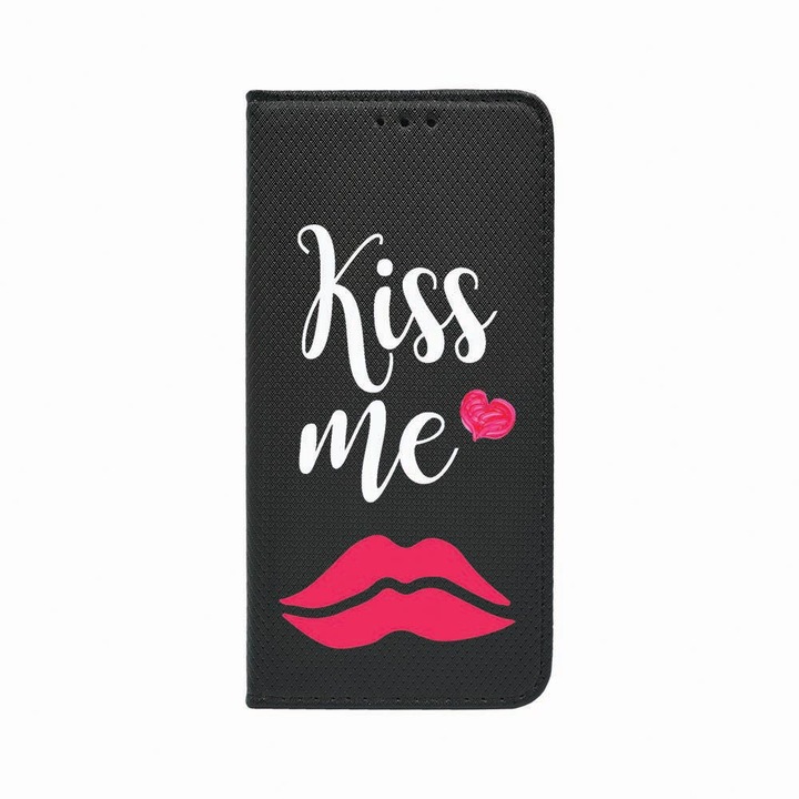 Husa Tip Carte, Magnet Book Case, Compatibila Cu Samsung Galaxy A7 (2018), Kiss Me, Inchidere Magnetica, Buzunar Card, FLb 103