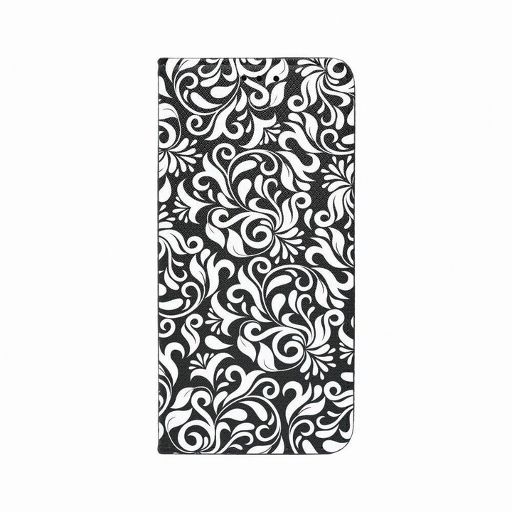 Калъф тип тефтер Unique за Motorola Moto G62 5G, Non Figurative, Magnetic Flip Case, Black, FLb 67