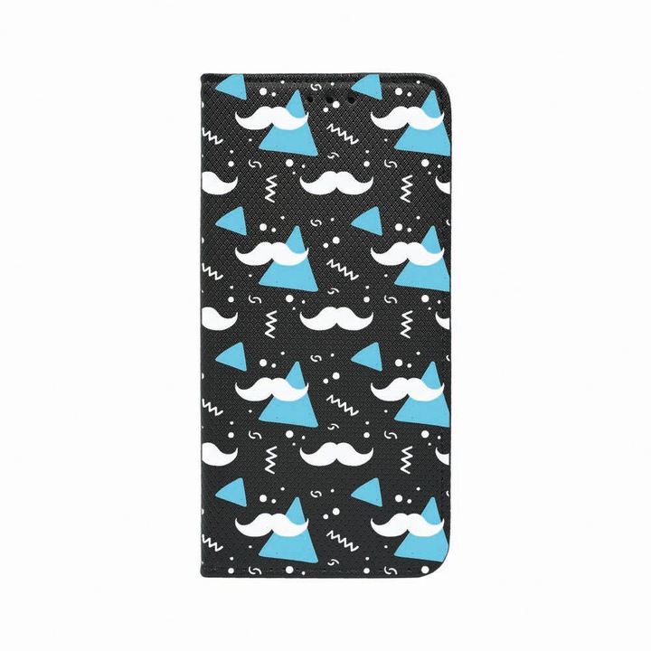 Husa Tip Carte, Magnet Book Case, Compatibila Cu Samsung Redmi Note 9 Pro / Redmi Note 9 Pro Max, Mustache, Inchidere Magnetica, Buzunar Card, FLb 164