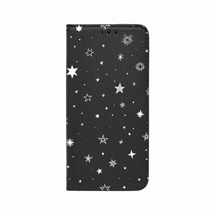 Калъф тип тефтер Unique за Samsung Galaxy A52s 4G / 5G, Stars, Magnetic Flip Case, Black, FLb 143