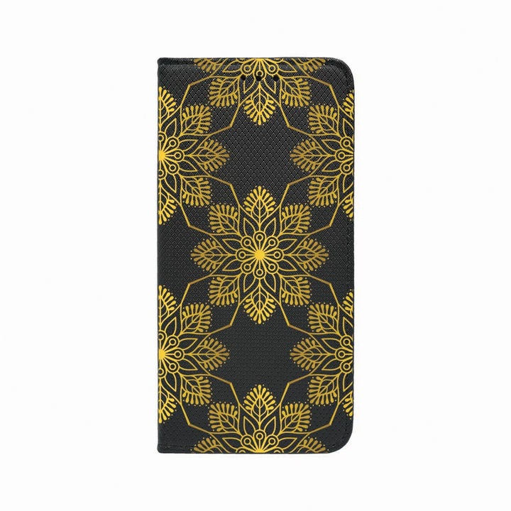Калъф тип тефтер Unique за Oppo Reno 5 Lite / A94 4G / F19 Pro, Gold, Magnetic Flip Case, Black, FLb 120