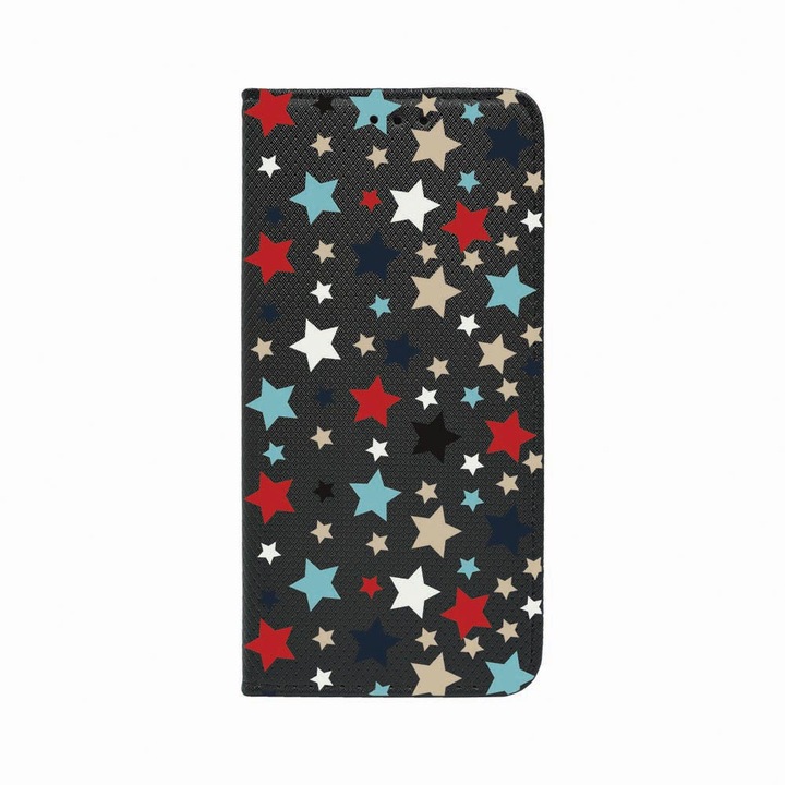 Калъф тип тефтер Unique за Apple iPhone 11 Pro, Stars, Magnetic Flip Case, Black, FLb 146