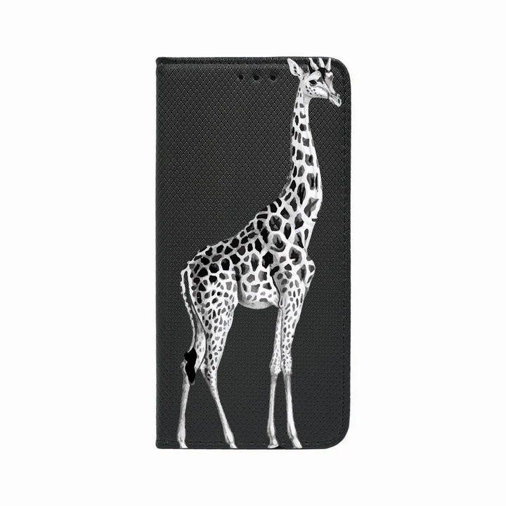Калъф тип тефтер Unique за Oppo Reno 5 Lite / A94 4G / F19 Pro, Giraffe, Magnetic Flip Case, Black, FLb 175
