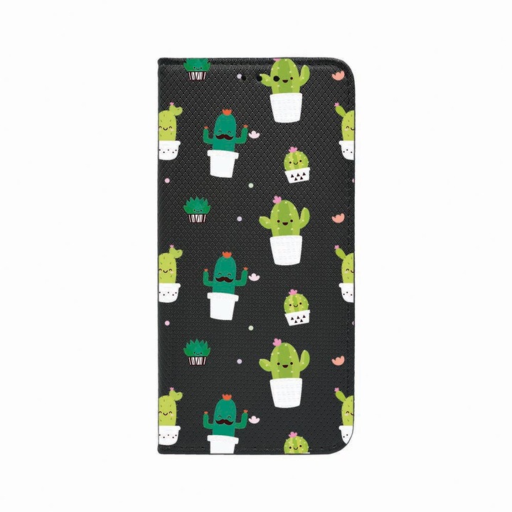 Husa Tip Carte, Magnet Book Case, Compatibila Cu Samsung Redmi Note 9 Pro / Redmi Note 9 Pro Max, Cactus, Inchidere Magnetica, Buzunar Card, FLb 165