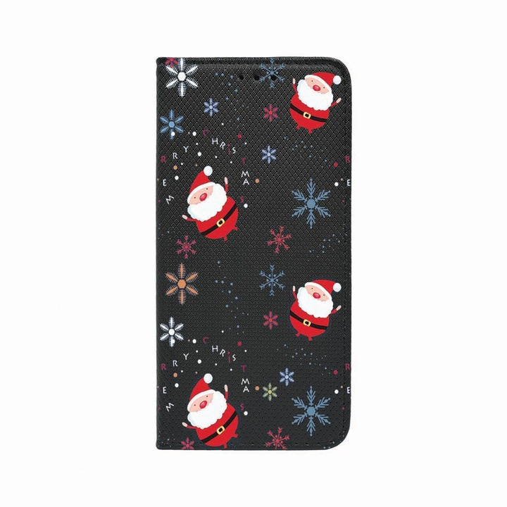 Husa Tip Carte, Magnet Book Case, Compatibila Cu Samsung Redmi Note 9 Pro / Redmi Note 9 Pro Max, Xmas - Santa Claus, Inchidere Magnetica, Buzunar Card, FLb 308