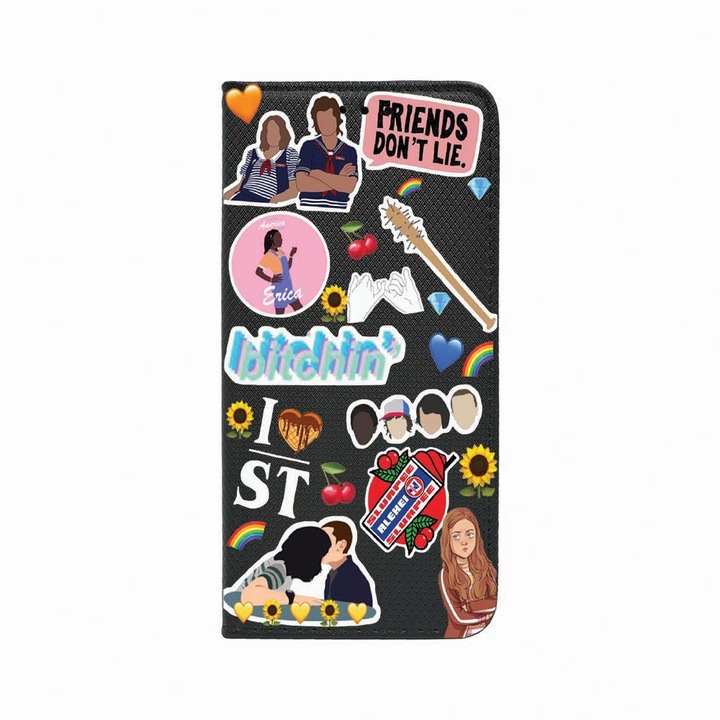 Калъф тип тефтер Unique за Honor Magic 4 Pro, Friends Don’t Lie, Magnetic Flip Case, Black, FLb 376
