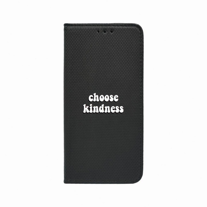 Калъф тип тефтер Unique за Huawei Mate 20 Lite, Choose Kidness, Magnetic Flip Case, Black, FLb 478