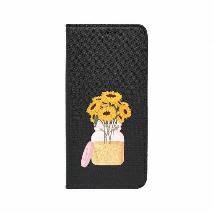 Калъф тип тефтер Unique за Samsung Galaxy A53 5G, Sun Flower, Magnetic Flip Case, Black, FLb 639