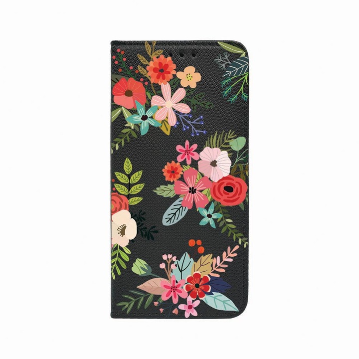 Husa Tip Carte, Magnet Book Case, Compatibila Cu Samsung Redmi Note 9 Pro / Redmi Note 9 Pro Max, Flowers, Inchidere Magnetica, Buzunar Card, FLb 630