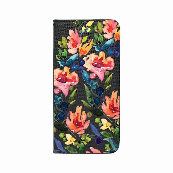 Калъф тип тефтер Unique за Realme GT Master 5G, Flowers Collection Pastel, Magnetic Flip Case, Black, FLb 628