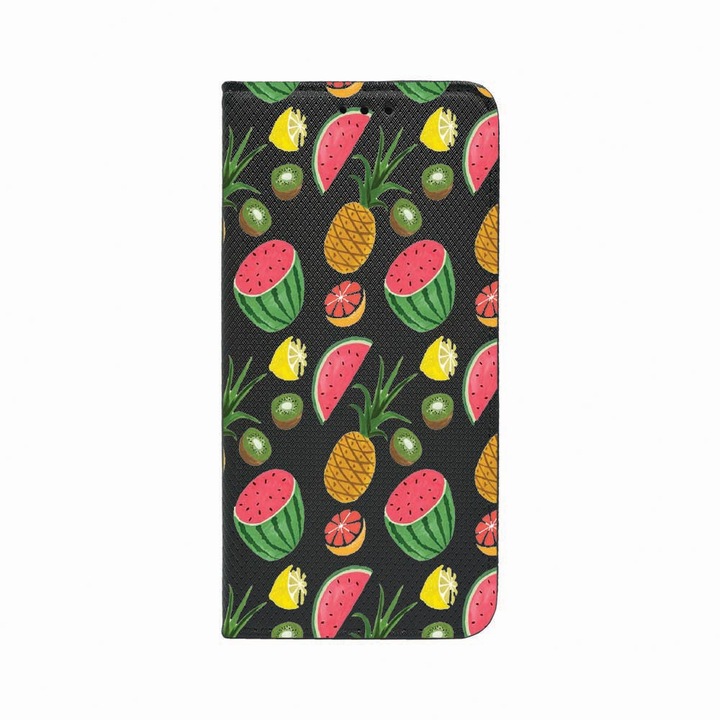 Husa Tip Carte, Magnet Book Case, Compatibila Cu Samsung Redmi Note 9 Pro / Redmi Note 9 Pro Max, Ananas, Inchidere Magnetica, Buzunar Card, FLb 666