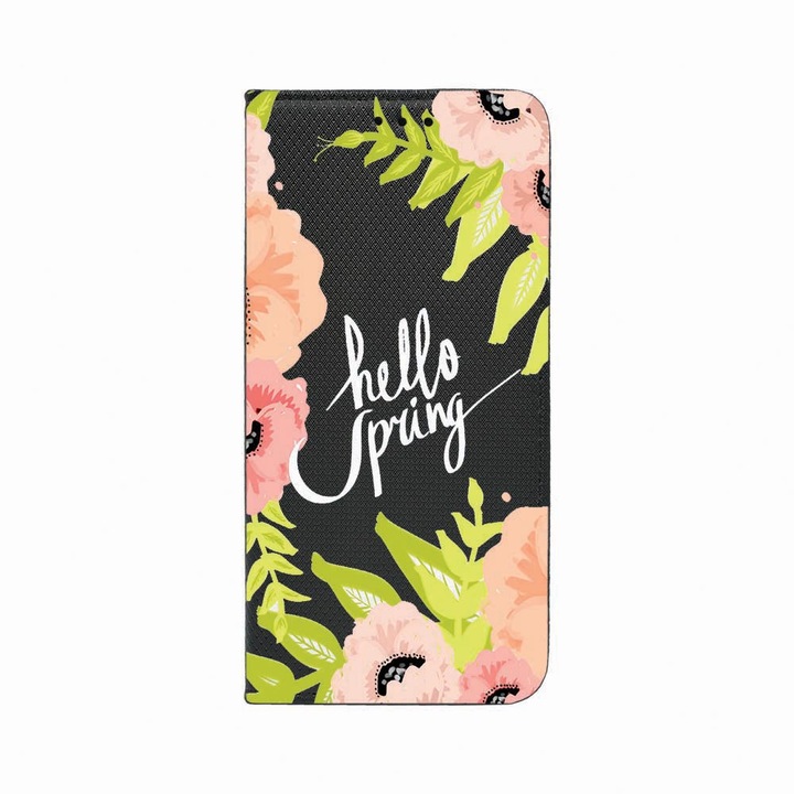 Калъф тип тефтер Unique за Oppo Reno 5 Lite / A94 4G / F19 Pro, Hello Spring, Magnetic Flip Case, Black, FLb 685