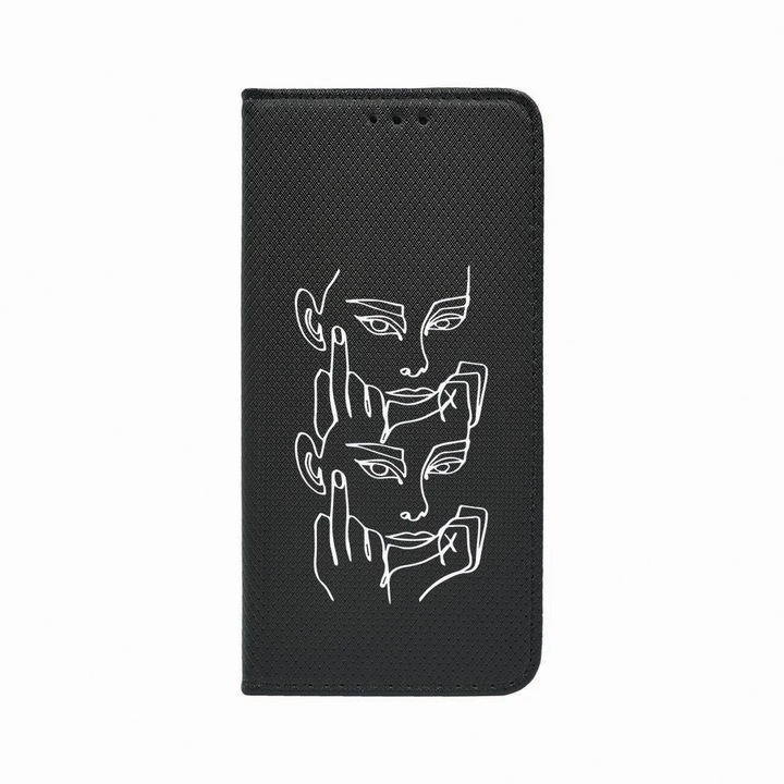 Калъф тип тефтер Unique за Oppo Reno8 Pro / Reno8 Pro Plus, FU, Magnetic Flip Case, Black, FLb 742