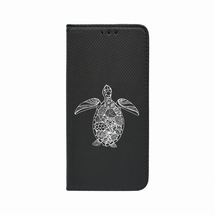 Калъф тип тефтер Unique за Oppo Reno 5 Lite / A94 4G / F19 Pro, Turtle, Magnetic Flip Case, Black, FLb 750
