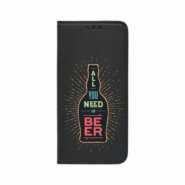 Калъф тип тефтер Unique за Oppo Reno 5 Lite / A94 4G / F19 Pro, All You Need Is Beer, Magnetic Flip Case, Black, FLb 790