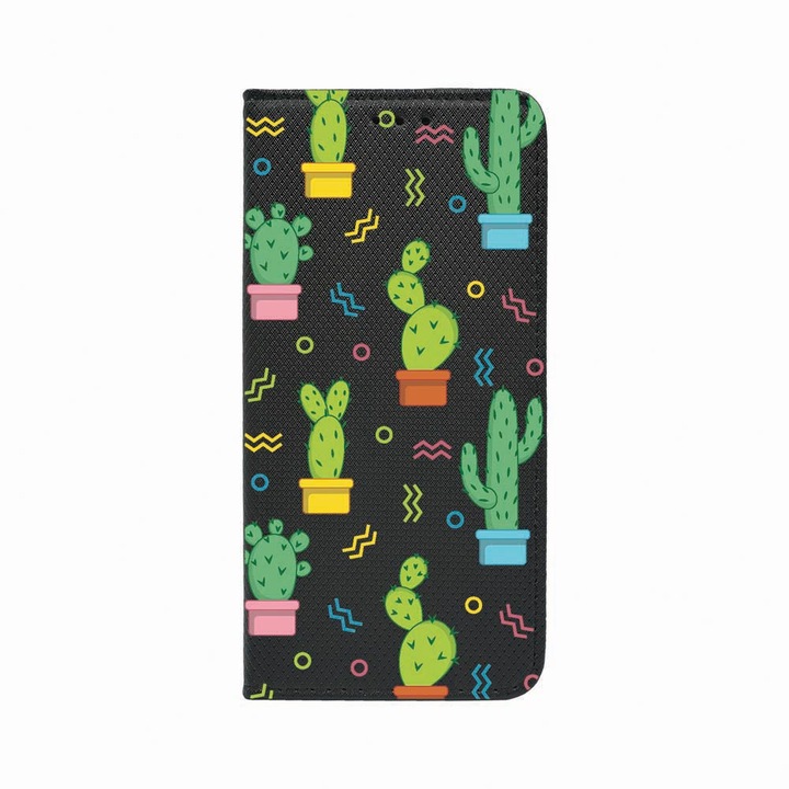 Калъф тип тефтер Unique за Huawei Mate 20 Lite, Cactus, Magnetic Flip Case, Black, FLb 770